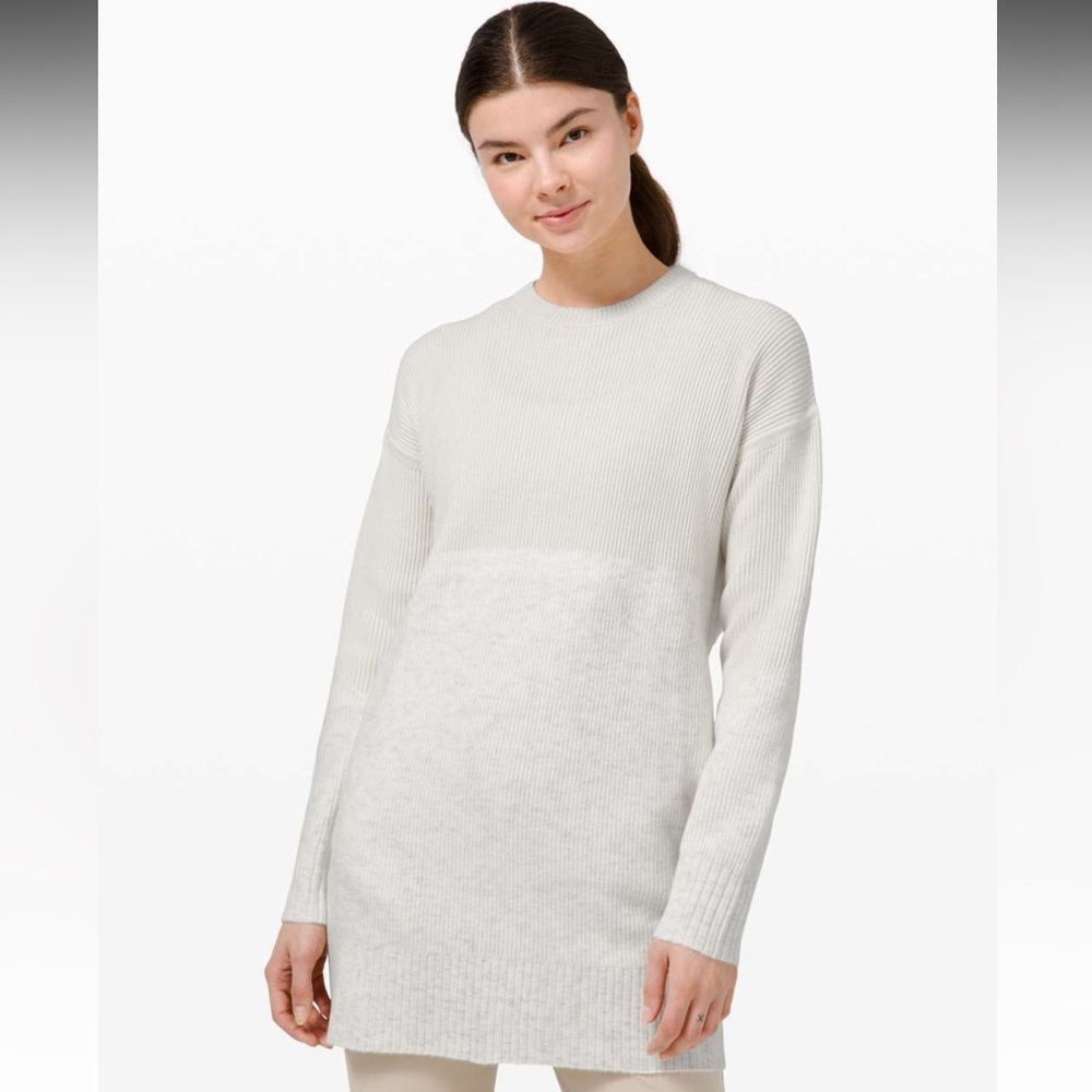 Lululemon Restful Intention Sweater in Light Ivory/Heathered Light Ivory